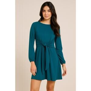 Pink Lilly Chic Mini Dress XS Tie Front Waist Soft Office Casual Stretch Comfy